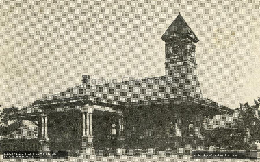 Postcard: Fitchburg Railroad Station, Milford, N.H.